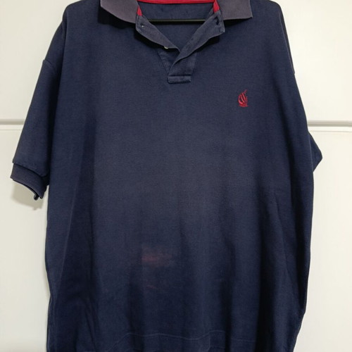 Nautica men's T-shirt blue used with fading on front, size M