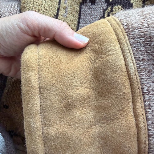 Vintage Warm Company jacket used, size M/L, leather and wool