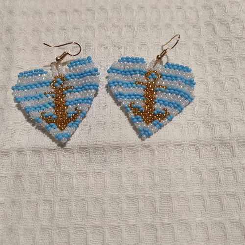 Handmade knitted earrings with beads new