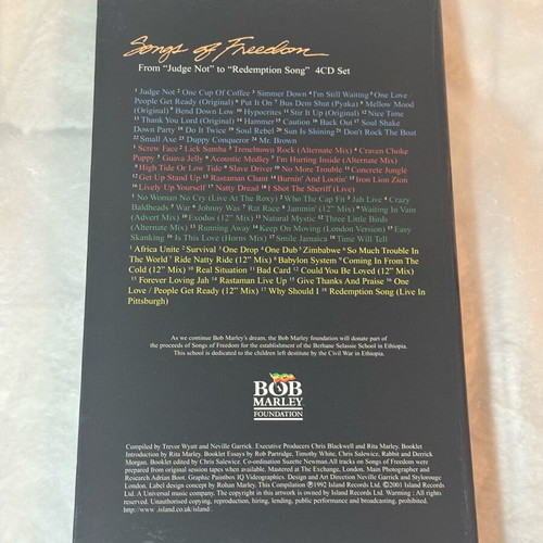 Bob Marley Songs Of Freedom 4 CD box set like new, reggae
