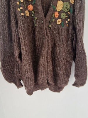 Brown knitted cardigan like new, size L, made in Italy