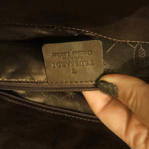 Trussardi leather brown shoulder bag like new