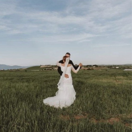 Wedding dress with veil from Los Angeles, California