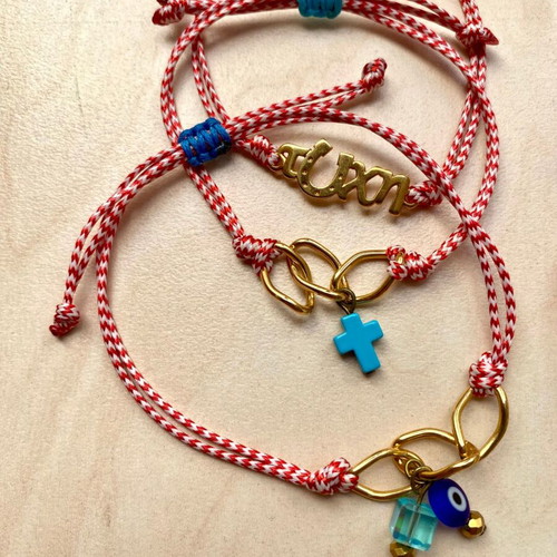 Pack of 6 new Martakia bracelets with gold bronze metal details