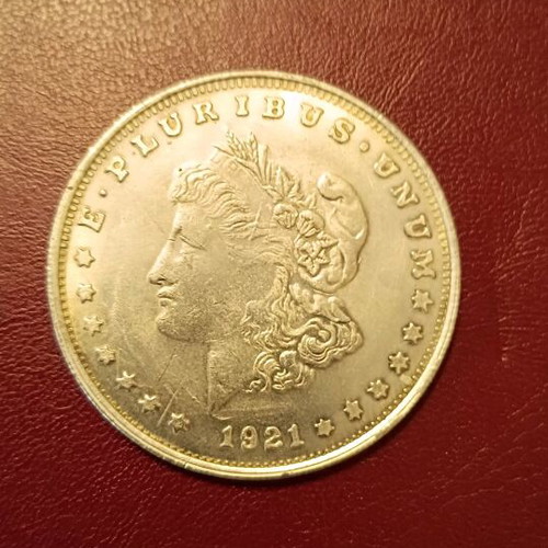 Morgan dollar 1921 commemorative token used, USA