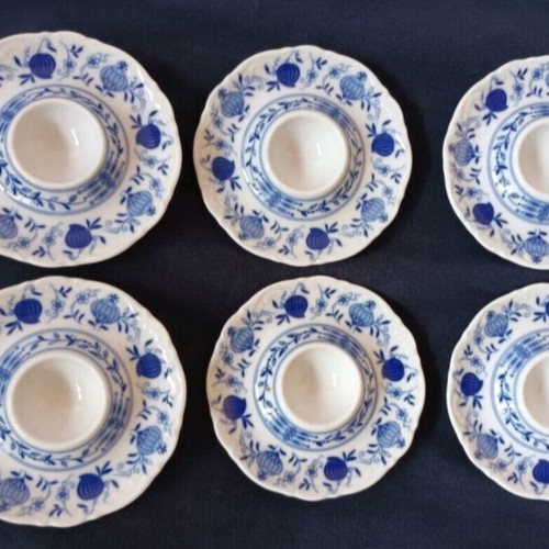 Bavaria porcelain egg cups set used, pack of 6