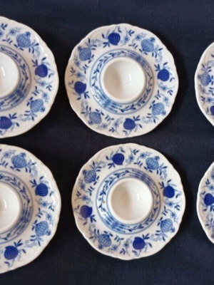 Bavaria porcelain egg cups set used, pack of 6