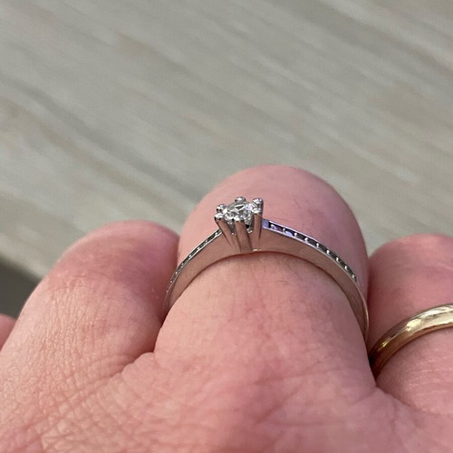Silver 925 solitaire ring used, size 56