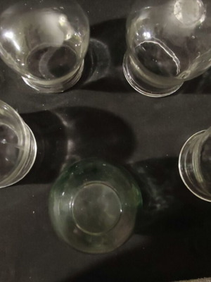 Glass cupping set of 5 different sizes like new