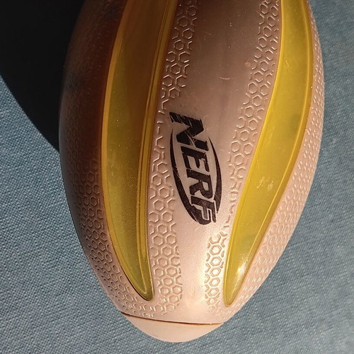 Nerf mini children's rugby ball silver gold