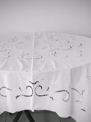 Collectible handmade cutwork tablecloth 50 years like new