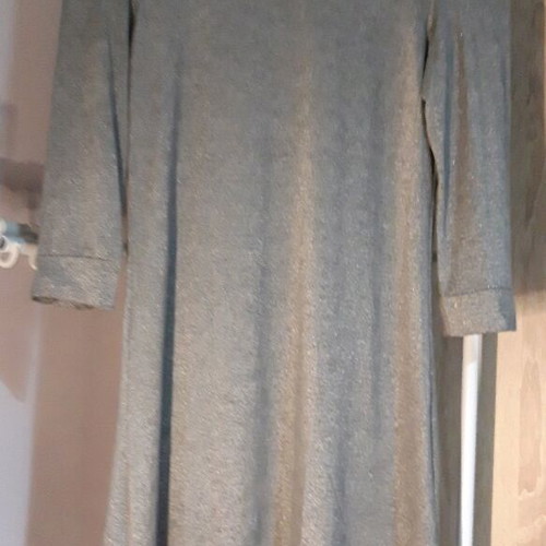 Silver Bershka dress size Small like new with turtleneck collar