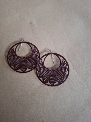 Accessorize earrings used, purple, lightweight metal