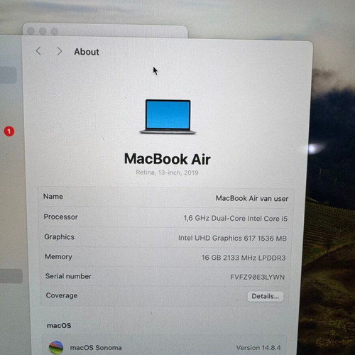Apple MacBook Air A1932 13.3" Retina 16GB RAM 250GB SSD macOS Sonoma like new