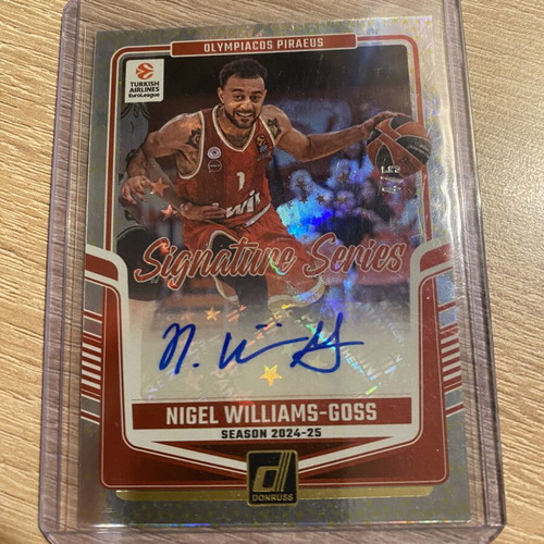 Nigel Williams-Goss Panini Euroleague Donruss 2024-25 autograph card numbered 4/5