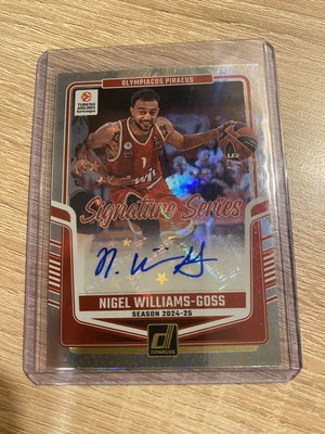 Панини Евролигa Nigel Williams-Goss Автограф Карта Номерирана 4/5