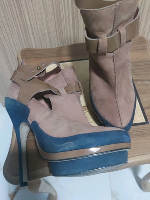 Booties used, multicolor, size 39 in very good condition