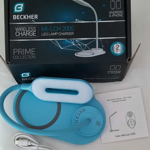 Beckher MI-LCH 2000 LED desk lamp with wireless phone charger, like new
