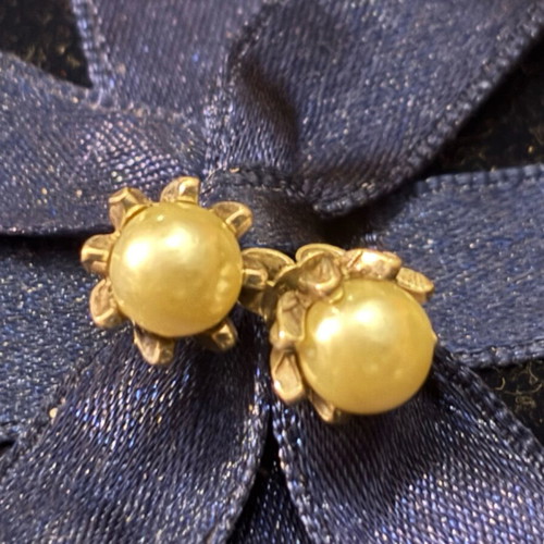 Silver Genuine 925 Earrings with Treated Pearls Like New
