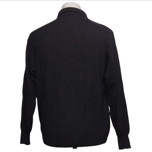 Brian Scott knitted polo sweater medium black like new