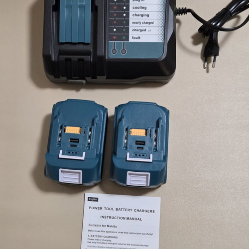 Makita LXT DC18RF charger set with 2 reinforced 18V 5.5Ah BL1855B batteries new