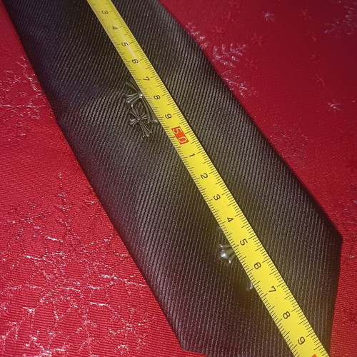 Unisex Black Tie with Metallic Crosses like new