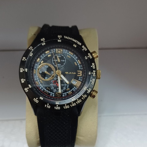 JAGA 10 ATM watch used, men's, black and gold