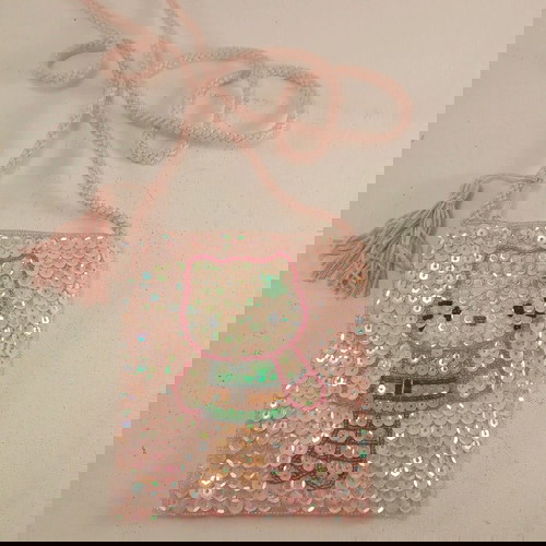 Παιδικό τσαντάκι με την Κιtty καινούργιο, ροζ με παγιέτες και χάντρες