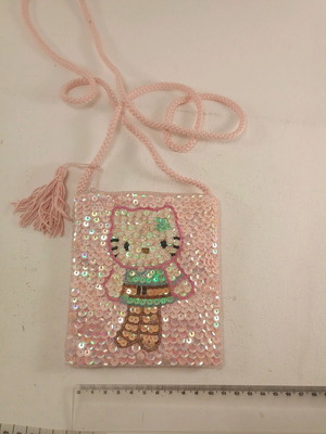 Παιδικό τσαντάκι με την Κιtty καινούργιο, ροζ με παγιέτες και χάντρες
