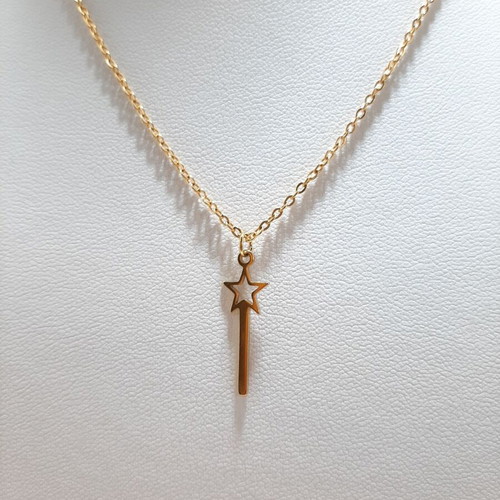 Stainless steel necklace with wand new