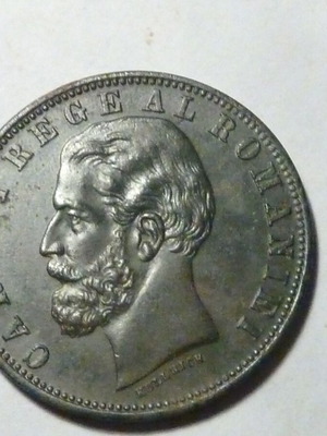5 Bani 1883 Carol I coin, copper