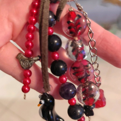 Keychain new, black and red