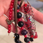 Keychain new, black and red