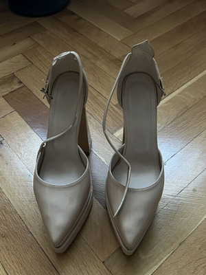 Women's beige high heels used, size 38