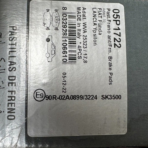 LPR Brakes brake pads new for FIAT Panda and LANCIA Ypsilon