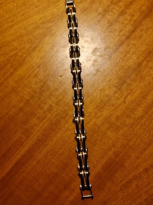 Visetti men's bracelet used, black gold and silver tones