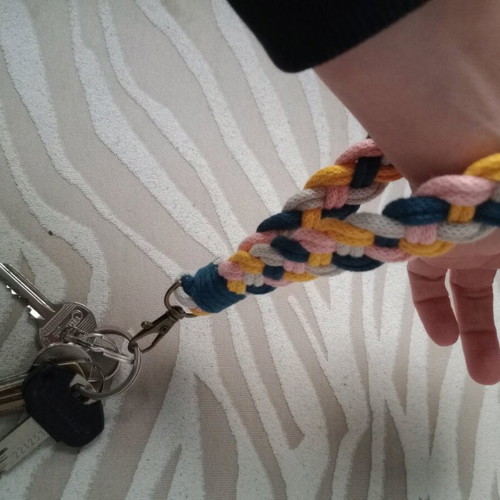 Macrame multicolor keychain like new