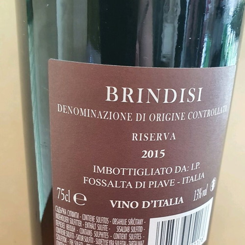 Italian wine Tallaro Brindisi Riserva 2015 750ml new