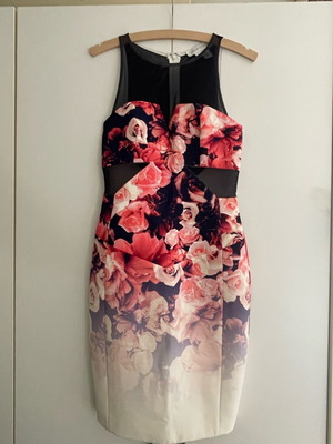 Cocktail dress like new with transparency and elastic tulle, size S