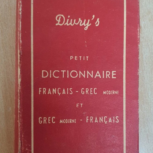 Divry's Petit Dictionnaire French-Greek and Modern Greek-French dictionary used