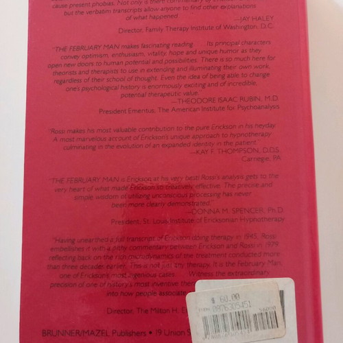 The February Man Milton Erikson, Rossi book new, hypnotherapy psychotherapy