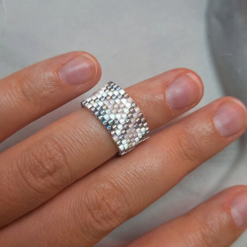 Miyuki Handmade Ring New, Japanese Glass Beads