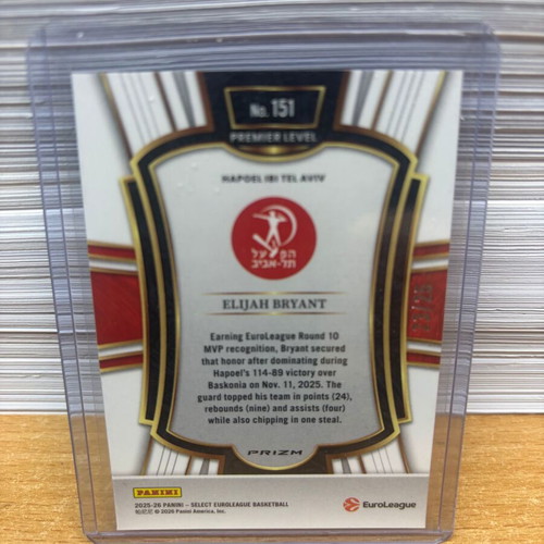Elijah Bryant 2025-26 Panini Select EuroLeague Tie-Dye /25 #151 Premier Level card new