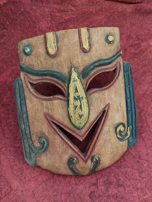 African wooden mask used 27x23cm
