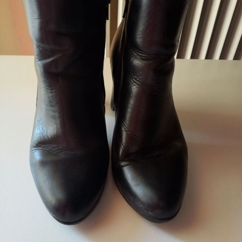 Tsakiris Mallas black ankle boots size 38, 10cm heel