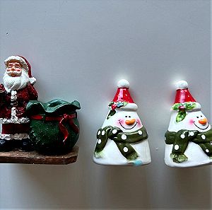 Σετ Χριστουγεννιάτικη αλατοπιπεριέρα και δοχείο για οδοντογλυφίδες