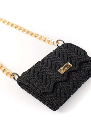 Handmade Shoulder Bag black, new