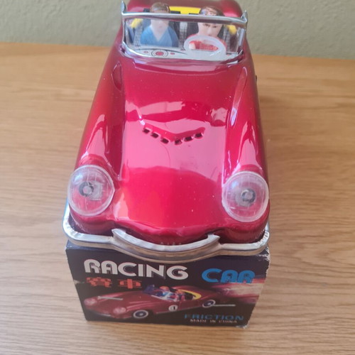 MF763 Red Racer collectible toy car with 2 drivers, like new