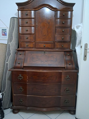 Venetian style antique secretary desk with 3 large drawers