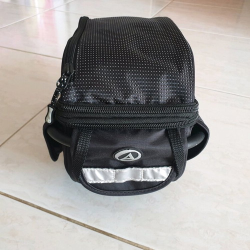 Bicycle bag like new, foldable with seat support base and waterproof cover
